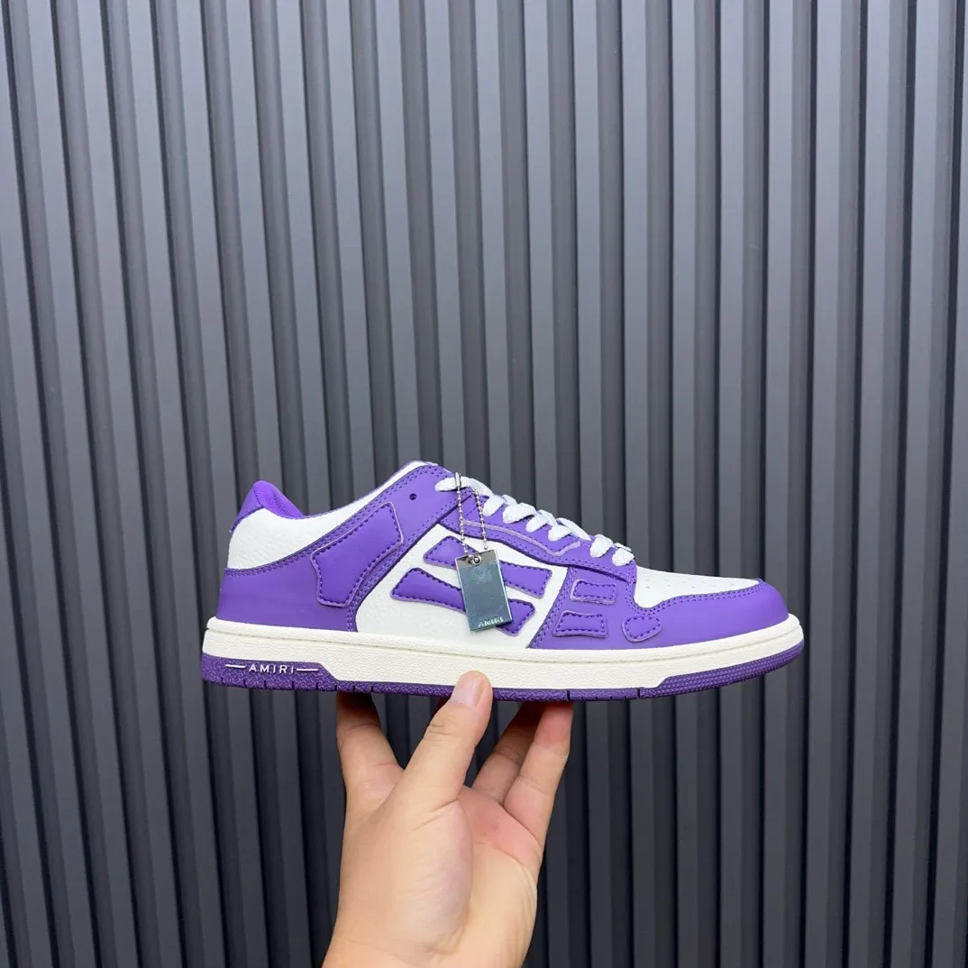 Men's men's shoes 💰600 AMIRI high street sneakers with bone sports shoes, toe layer cowhide upper, upper side bones, hand-stitched, good three-dimensional effect, customized metal LOGO, size 38-45 46